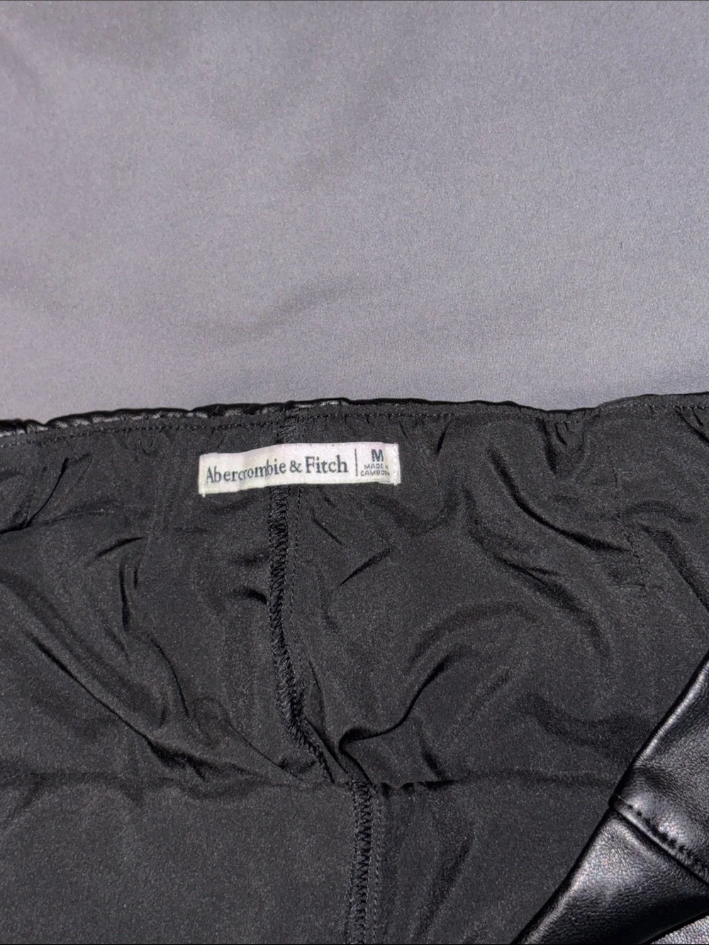 Abercrombie & Fitch Black Faux Leather Mini Skirt